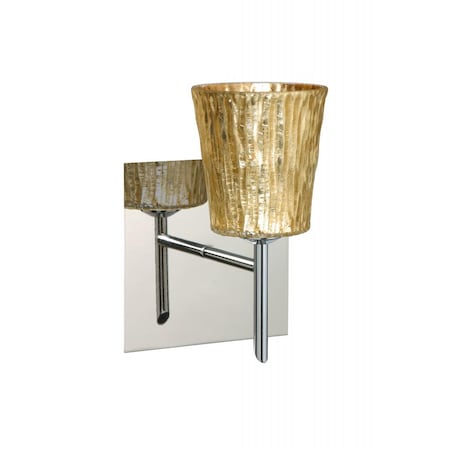 Besa Lighting Besa Wall With SQ Canopy Nico 4 Chrome Stone Gold Foil 1x40W G9 1SW-5125GF-CR-SQ